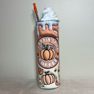 Pumpkin Spice PSL with foam Stainless Steel Sublimation 20 oz Tumbler (1 flaw)